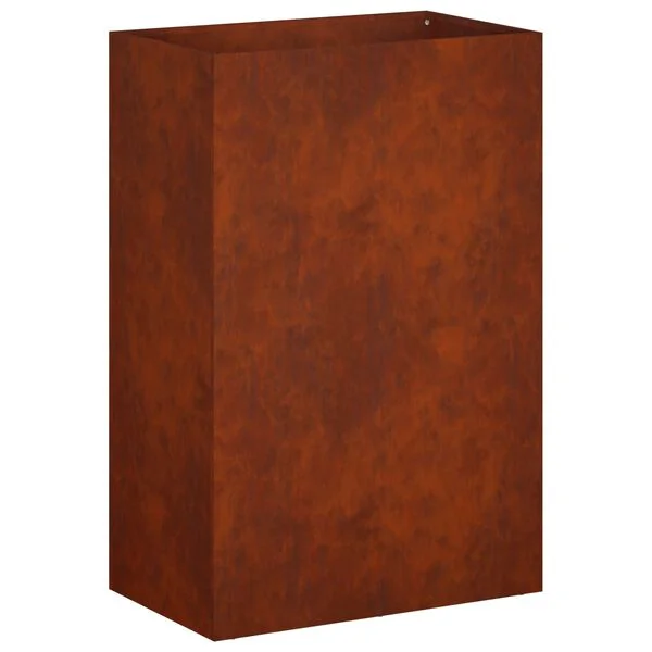 vidaXL Cache-pot de jardin Rouillé 50 x 40 x 75 cm Acier patiné