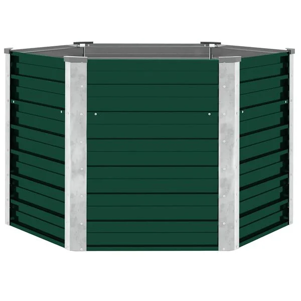 vidaXL Lit surélevé de jardin Acier galvanisé 129x129x77 cm Vert