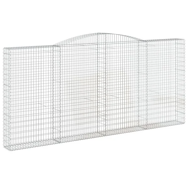 vidaXL Paniers à gabions arqués 9 pcs 400x30x180/200 cm Fer galvanisé