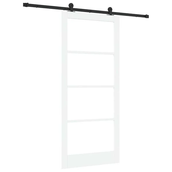 vidaXL Porte coulissante ORKDAL 93 x 211 cm Blanc et noir