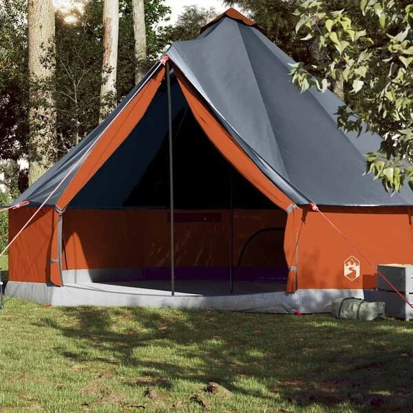 vidaXL Tente familiale tipi 10 personnes gris et orange imperméable