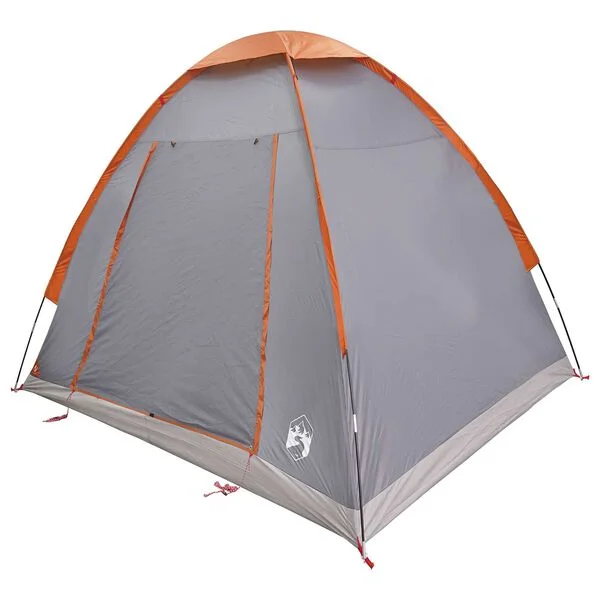 vidaXL Tente de camping 2 personne Gris et orange Polyester et Acier
