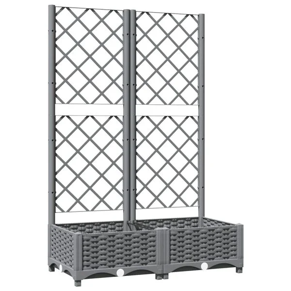 vidaXL Jardinière avec treillis Gris clair 80x40x121, 5 cm PP