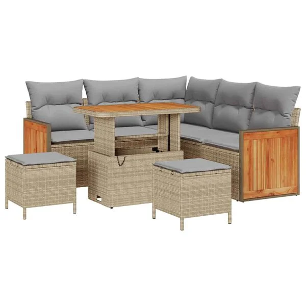 vidaXL Ensemble de canapé de jardin 9 pc 6-Nombre de places