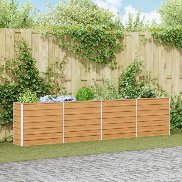 vidaXL Jardinière surélevée Marron Clair 320 x 40 x 77 cm
