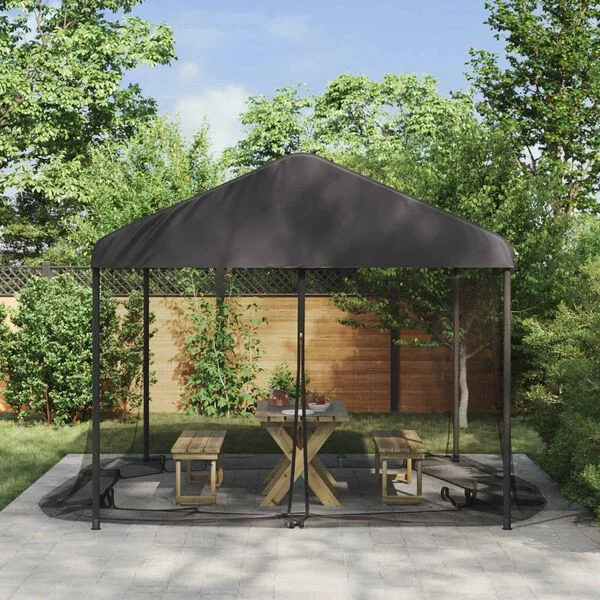 vidaXL Moustiquaire pour gazebo 220 mesh Noir 3, 6 x 3 x 2 m Polyester