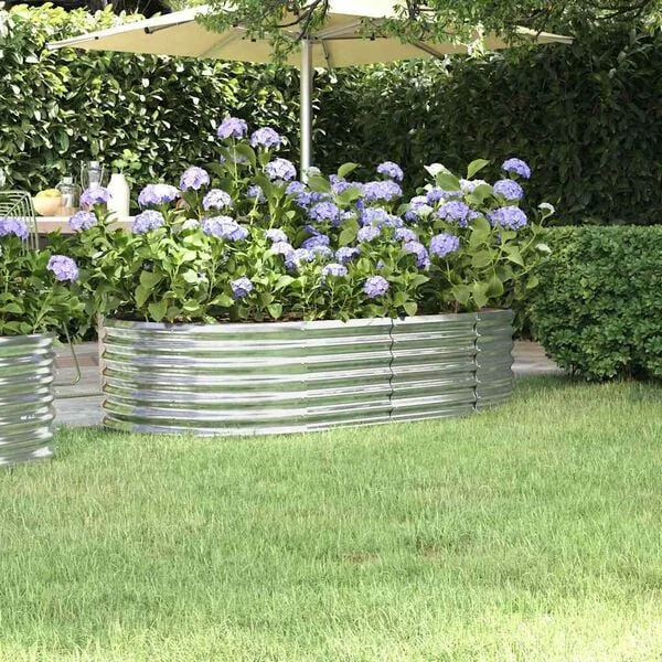 vidaXL Lit surélevé de jardin Acier galvanisé Argenté