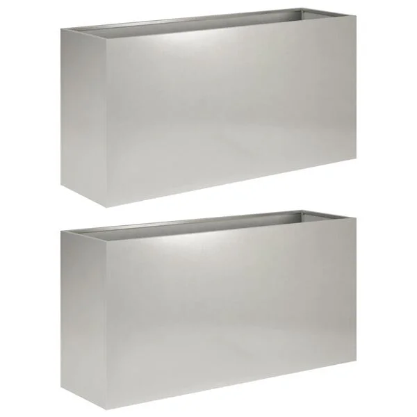 vidaXL Cache-pot de jardin 2 pc Argenté 100 x 30 x 50 cm