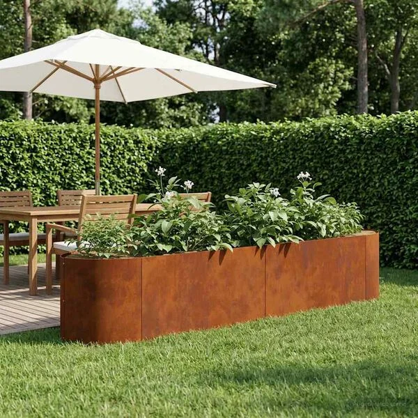 vidaXL Jardin surélevé Acier patiné 220 x 40 x 40 cm Acier