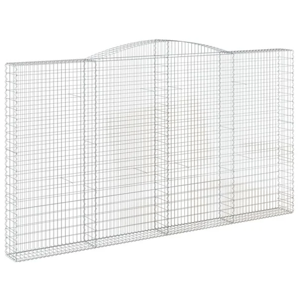 vidaXL Paniers à gabions arqués 7 pcs 400x30x220/240 cm Fer galvanisé