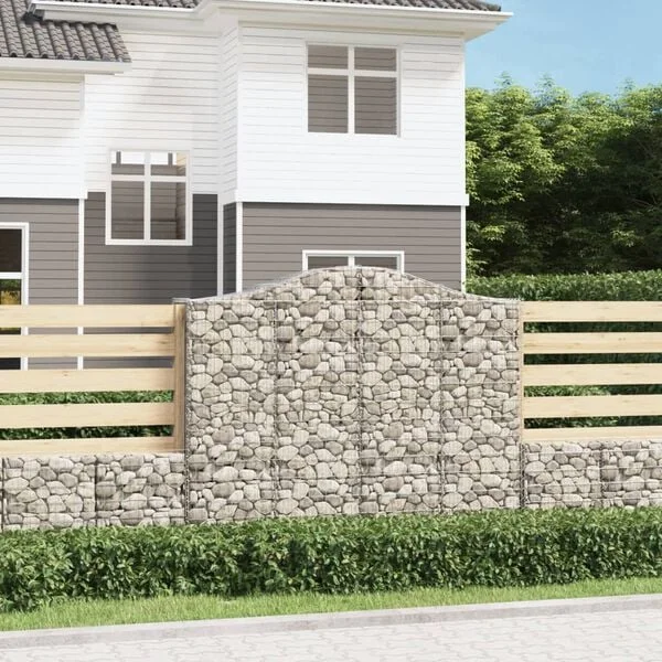 vidaXL Paniers à gabions arqués 6 pcs 200x50x160/180 cm Fer galvanisé