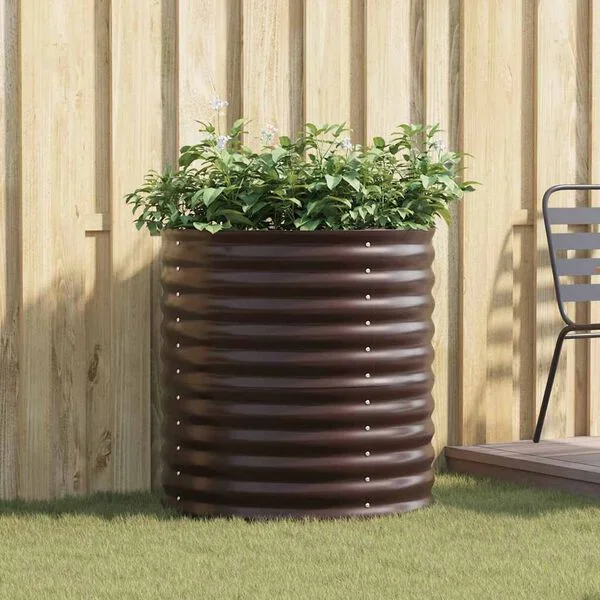 vidaXL Lit surélevé Marron 80 x 80 x 81 cm Acier