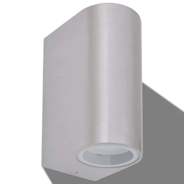 vidaXL Applique murale LED d'extérieur 2 pièces Ronde vers le bas/haut