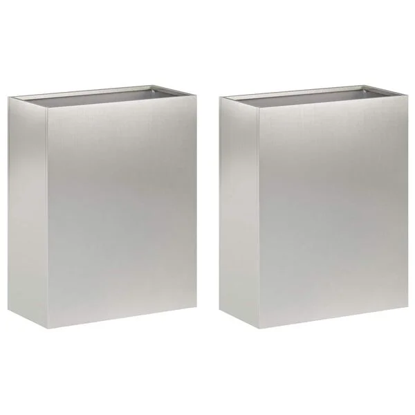 vidaXL Cache-pot de jardin 2 pc Argenté 40 x 20 x 50 cm