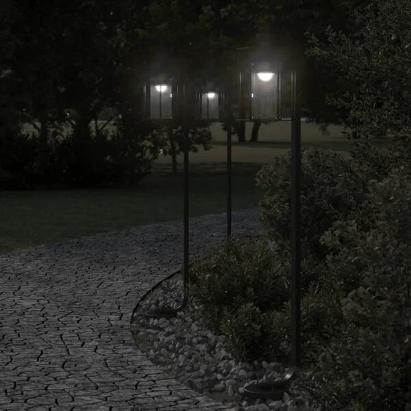 vidaXL Lampadaire d'extérieur noir 100 cm acier inoxydable