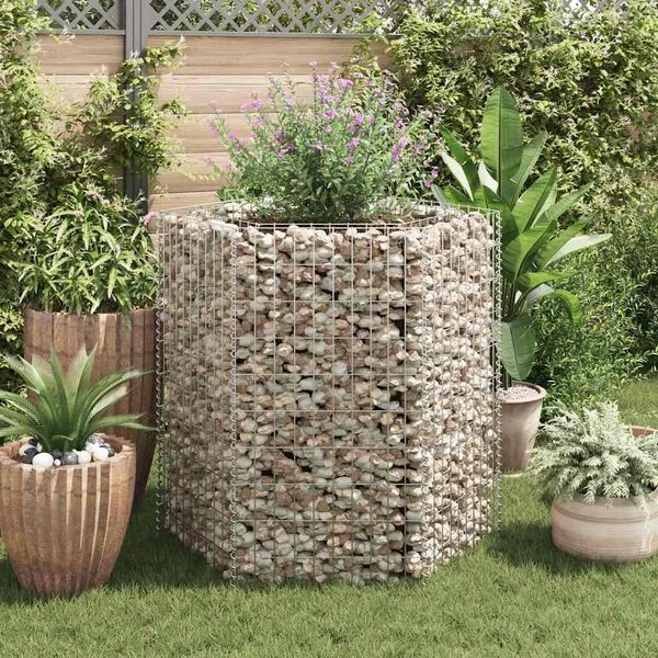 vidaXL Lit surélevé à gabion hexagonale 100x90x100 cm