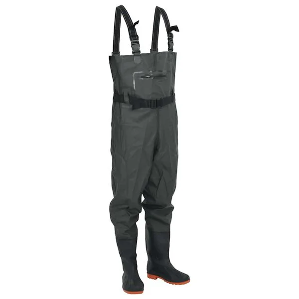 vidaXL Cuissardes avec bottes et ceinture vert foncé taille 46