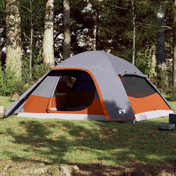 vidaXL Tente familiale à dôme 6 personnes gris imperméable