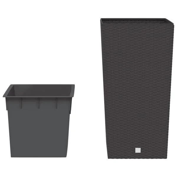 vidaXL Jardinière et intérieur amovible marron 21 /49 L rotin PP