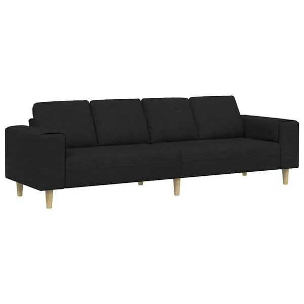 vidaXL Canapé de salon Noir 250 x 77 x 76 cm Polyester