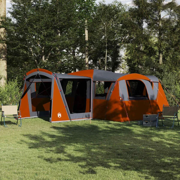 vidaXL Tente familiale 20 personnes 20 personne Gris et orange