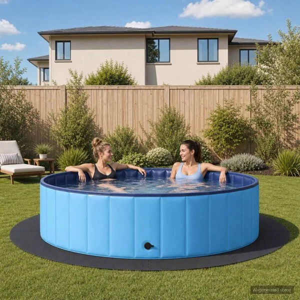 vidaXL Tapis de sol de piscine 16 pc Ø 235 cm Rond Mousse EVA Noir