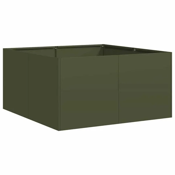 vidaXL Jardinière vert olive 80x80x40 cm acier laminé à froid