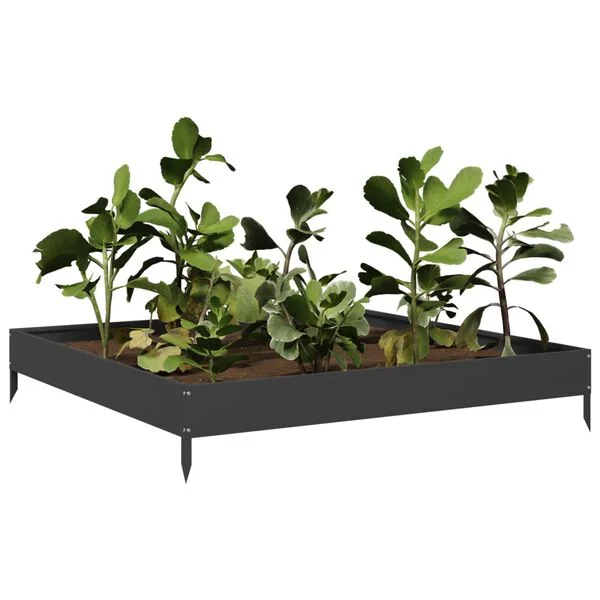 vidaXL Lit surélevé de jardin noir 100x100x18, 5 cm acier