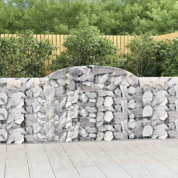 vidaXL Paniers à gabions arqués 8 pcs 300x30x100/120 cm fer galvanisé