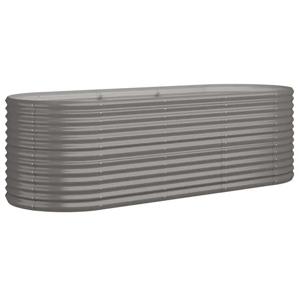 vidaXL Lit surélevé de jardin Acier galvanisé 224x80x68 cm gris