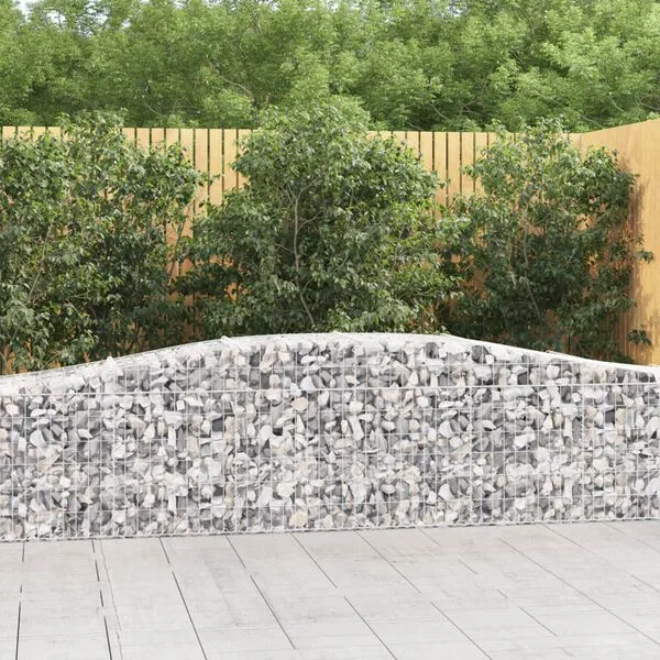 vidaXL Paniers à gabions arqués 10 pcs 400x50x60/80 cm Fer galvanisé