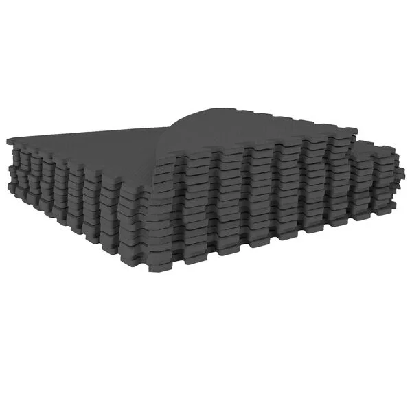 vidaXL Tapis de sol de piscine 16 pc Ø 235 cm Rond Mousse EVA Noir