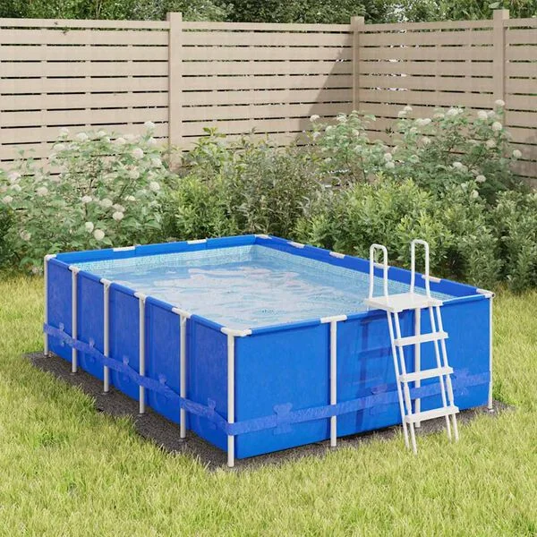 vidaXL Bâche de piscine gris clair 300x220 cm géotextile polyester
