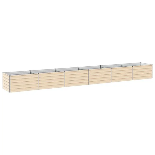 vidaXL Jardin surélevé Ivoire 600 x 80 x 55 cm acier laminé à froid