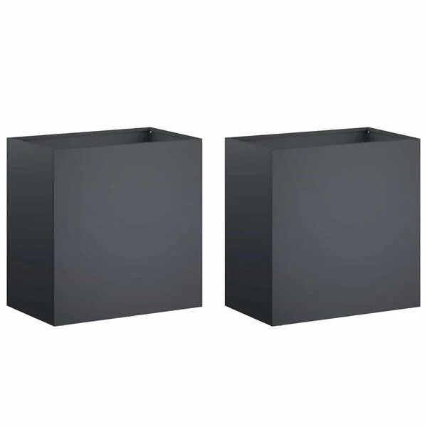 vidaXL Cache-pot de jardin 2 pc Anthracite 50 x 30 x 50 cm