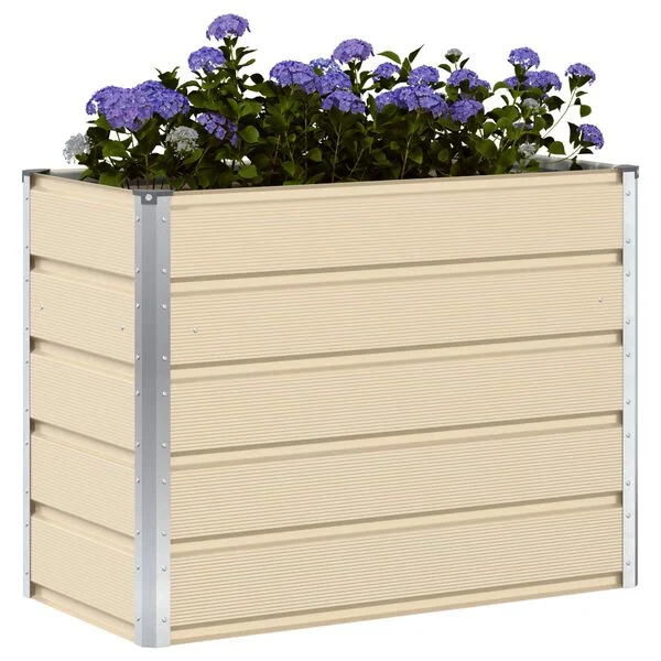 vidaXL Jardinière Ivoire 100 x 50 x 75 cm Acier galvanisé
