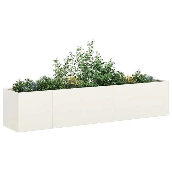 vidaXL Jardinière blanc 200x40x40 cm acier laminé à froid