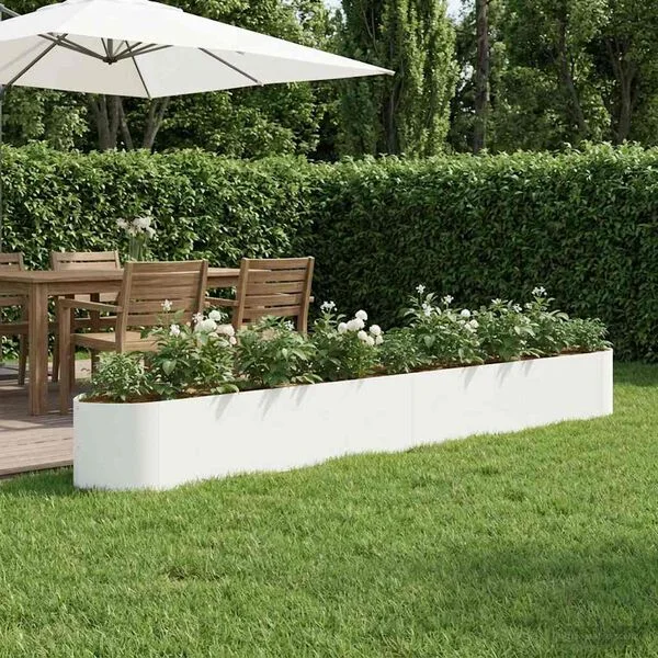vidaXL Jardin surélevé Blanc 380 x 40 x 40 cm Acier
