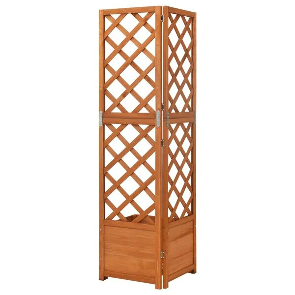 vidaXL Jardinière d'angle en treillis 40x40x150cm Bois de sapin massif