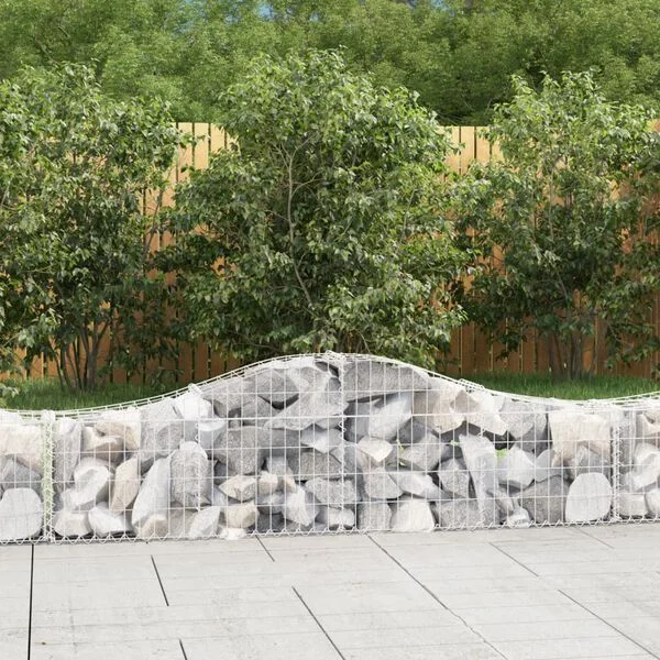 vidaXL Paniers à gabions arqués 14 pcs 200x30x40/60 cm Fer galvanisé