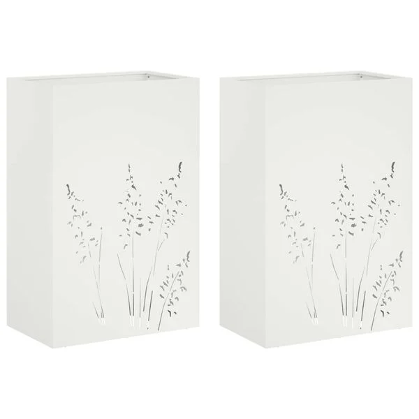 vidaXL Cache-pot de jardin 2 pc Blanc 50 x 30 x 75 cm