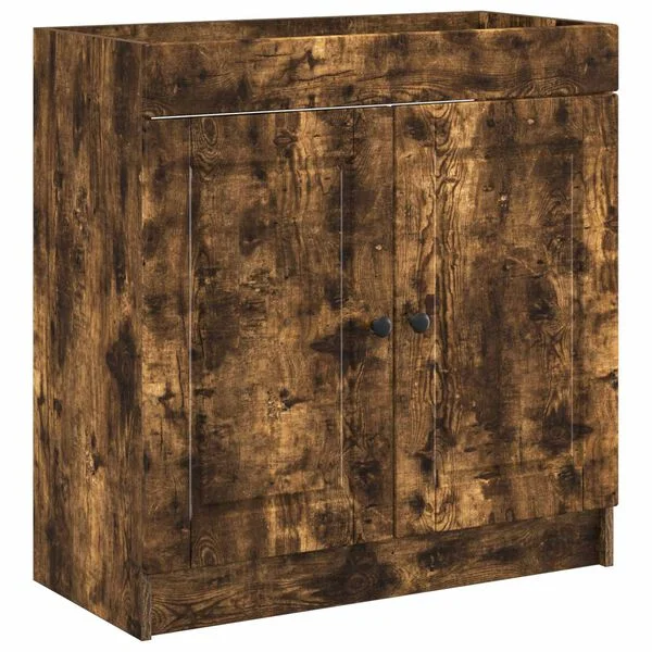 vidaXL Armoire sous évier de salle de bain Chêne fumé