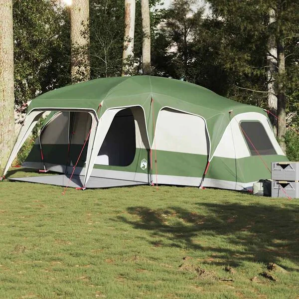 vidaXL Tente familiale avec dôme porche 9 personnes vert imperméable