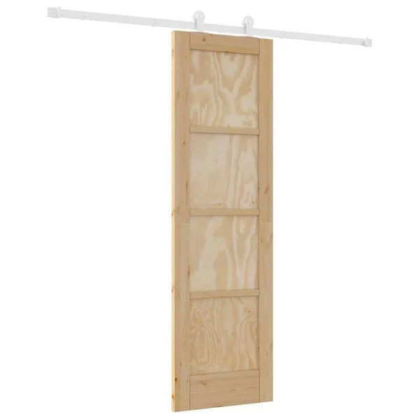 vidaXL Porte coulissante Naturel et Blanc 61 x 198, 5 cm