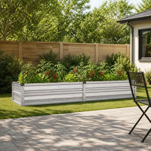vidaXL Jardin surélevé Argenté 160 x 40 x 24 cm galvanisé