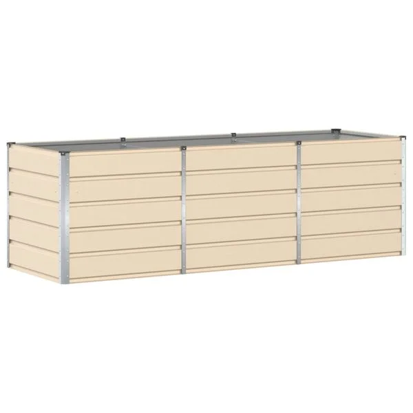 vidaXL Jardinière Ivoire 240 x 80 x 75 cm Acier