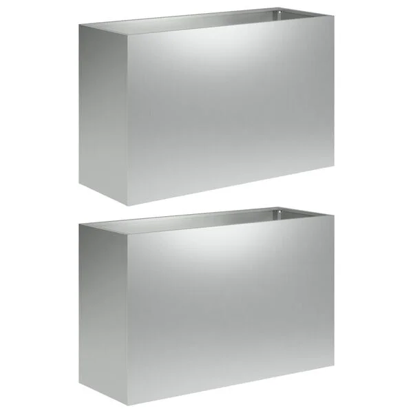 vidaXL Cache-pot de jardin 2 pc Argenté 80 x 40 x 50 cm