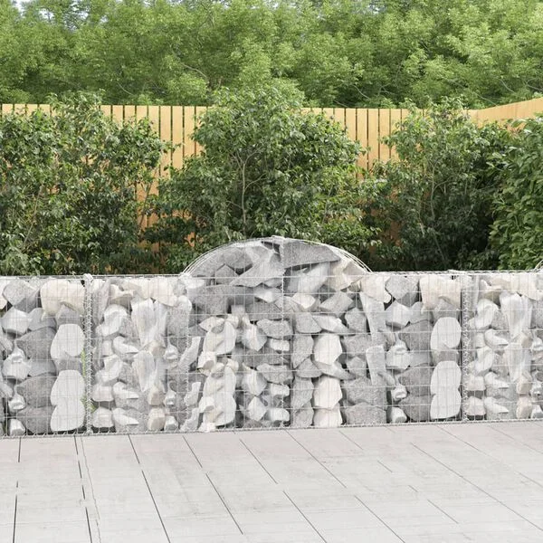 vidaXL Paniers à gabions arqués 13 pcs 200x30x80/100 cm Fer galvanisé