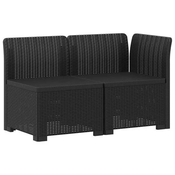 vidaXL Canapé de jardin 2 places avec coussins look rotin 2 place PP