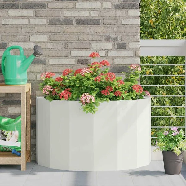 vidaXL Jardinière Blanc 90 x 45 x 50 cm Acier